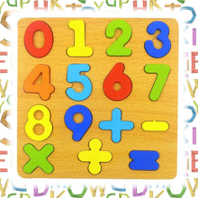 4-Pack Wood Alphabet-Numbers-Shapes Puzzle