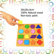 4-Pack Wood Alphabet-Numbers-Shapes Puzzle