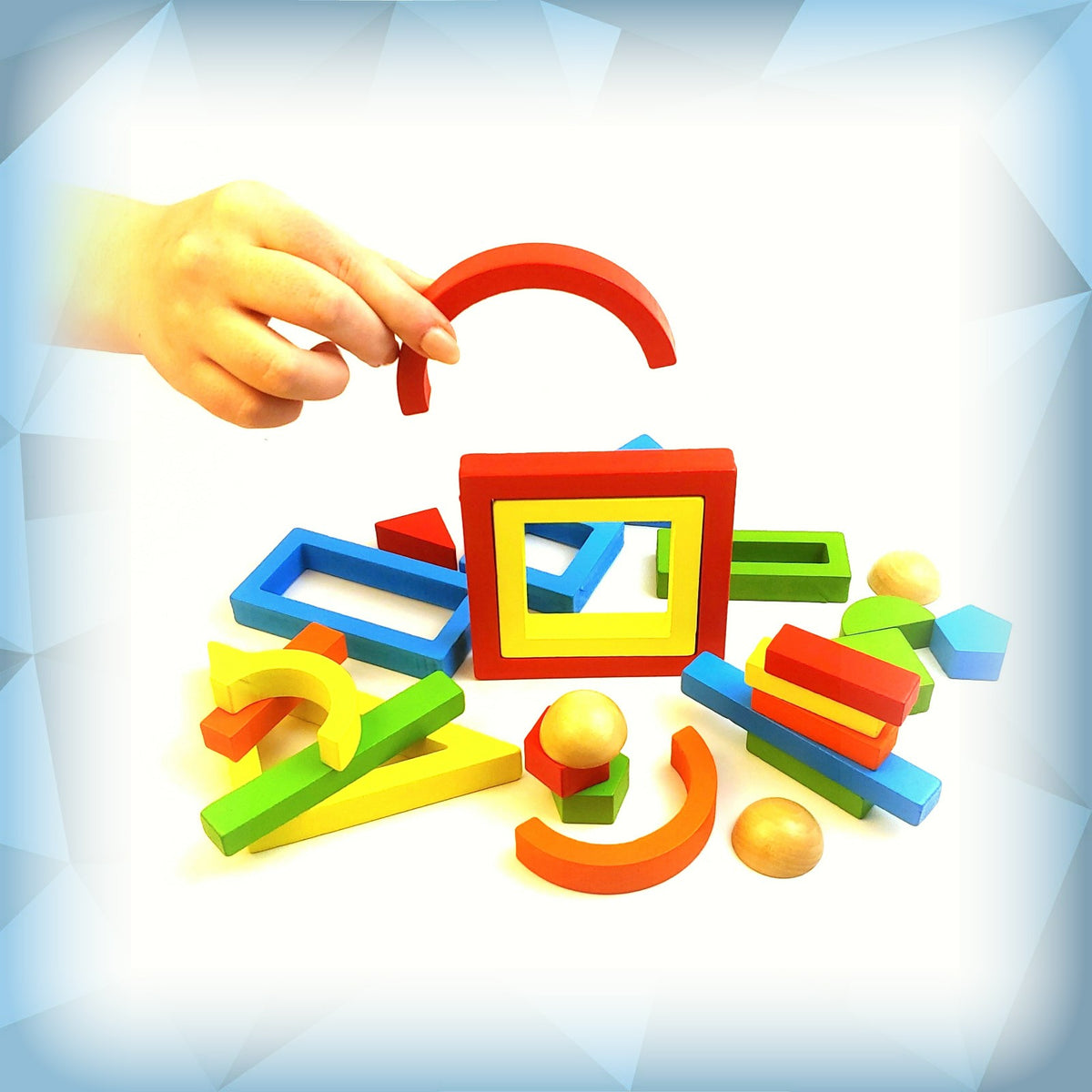 26 Piece Wooden Geometric Blocks