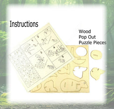 4 Pack 3D Wooden Animal Assembly Puzzle