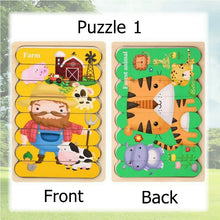4 Pack Double-Sided Wooden Stick Puzzles
