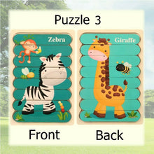 4 Pack Double-Sided Wooden Stick Puzzles