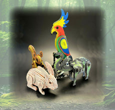 4 Pack 3D Wooden Animal Assembly Puzzle