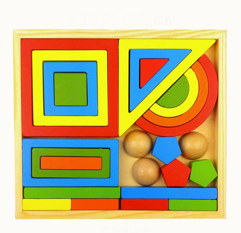 26 Piece Wooden Geometric Blocks