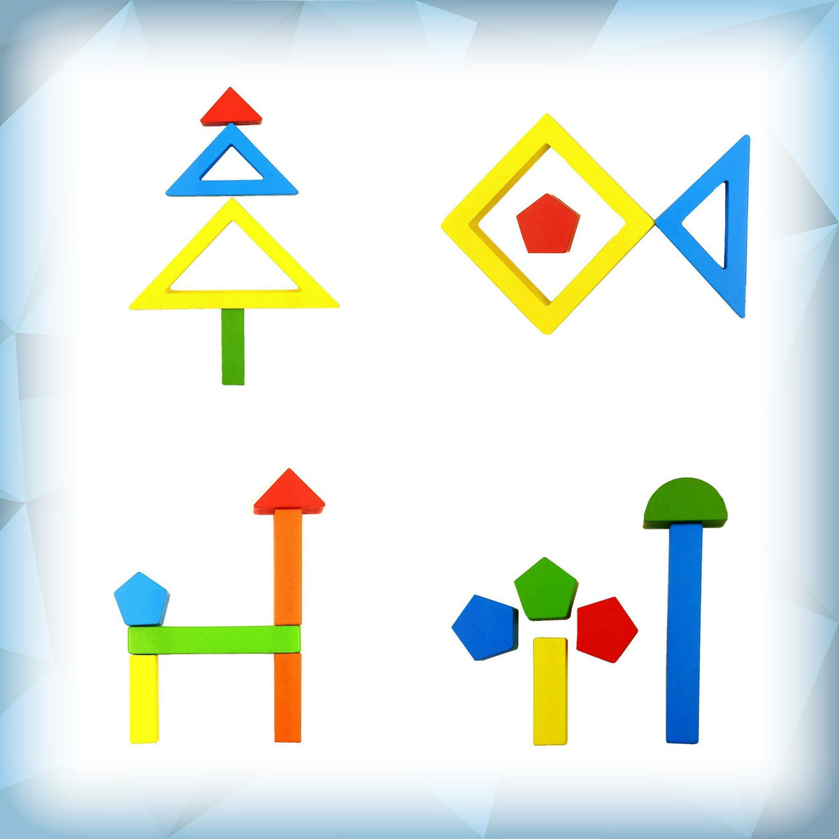 26 Piece Wooden Geometric Blocks