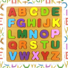 4-Pack Wood Alphabet-Numbers-Shapes Puzzle