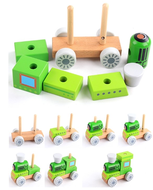 Wooden Block Train Puzzle